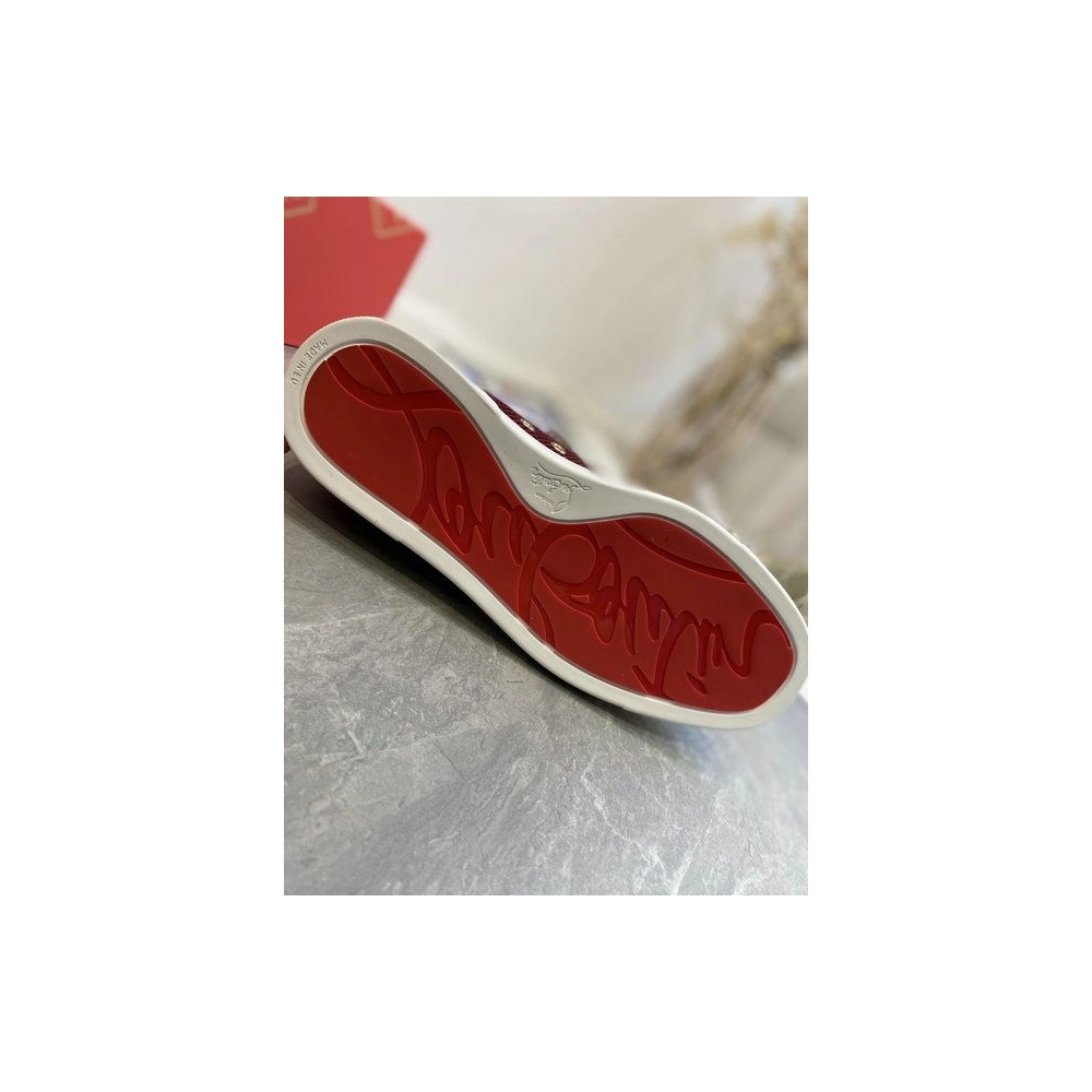 Fake Christian Louboutin Louis Orlato Spikes High Top Sneakers Suede Multicolor