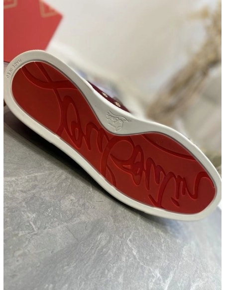 Fake Christian Louboutin Louis Orlato Spikes High Top Sneakers Suede Multicolor