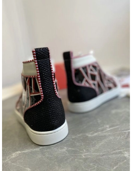 Knockoff Christian Louboutin Lou Spikes Orlato Flat Patent Leather Multicolor