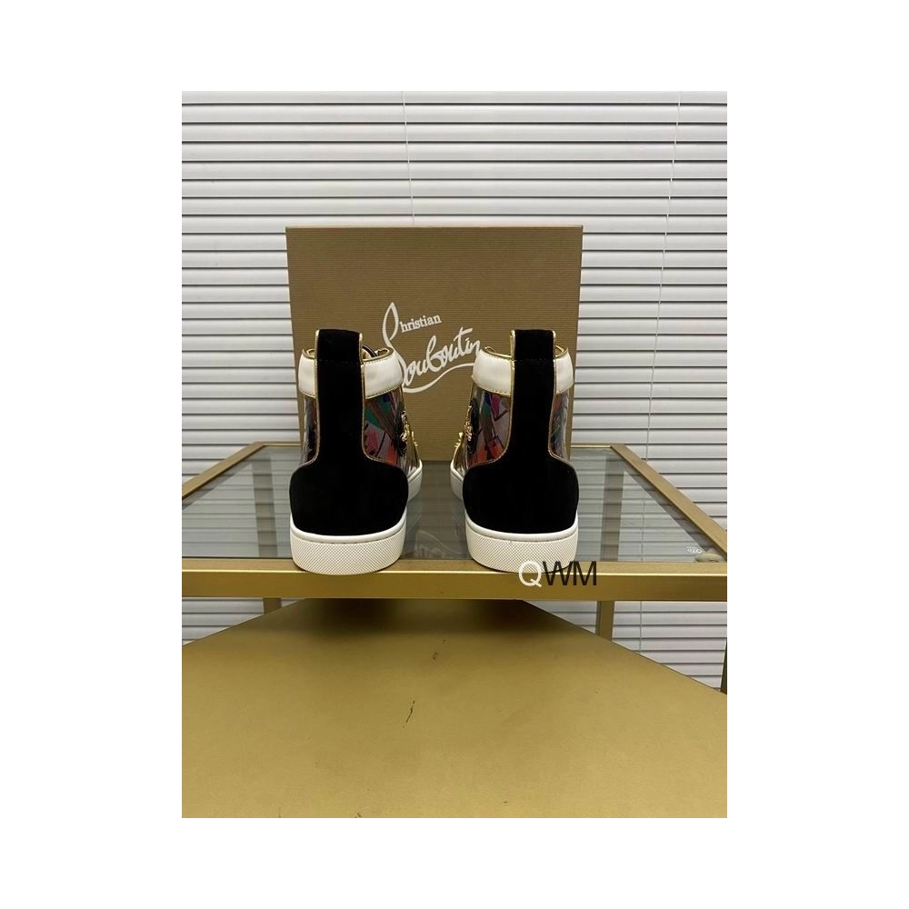 Replica Christian Louboutin Lou Pik Pik Orlato High-top Sneakers Printed Spiked Multicolor