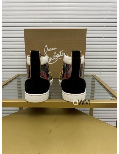 Replica Christian Louboutin Lou Pik Pik Orlato High-top Sneakers Printed Spiked Multicolor