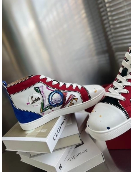 Discount Christian Louboutin Rantus Orlato Sneakers Love Calfskin Multicolor Outlet