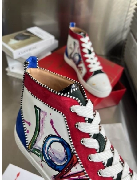 Discount Christian Louboutin Rantus Orlato Sneakers Love Calfskin Multicolor Outlet