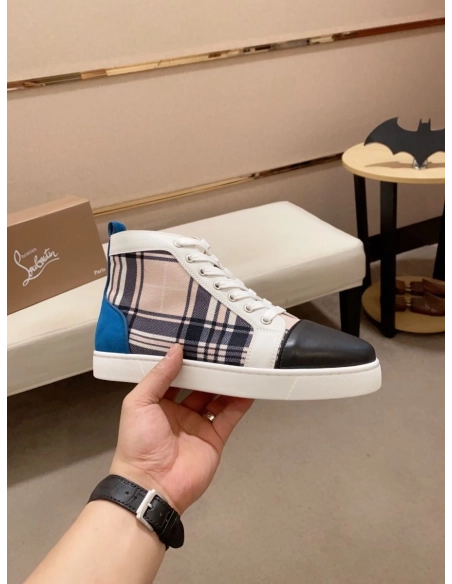 Fake Christian Louboutin Louis Orlato High-Top Sneakers Multicolor, Replica Christian Louboutin Shoes