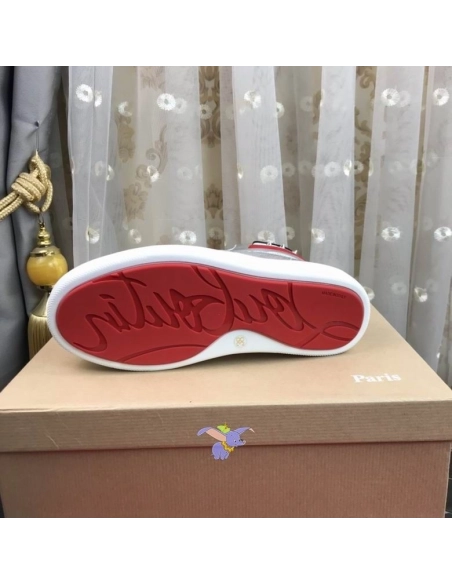 Replica Christian Louboutin Top Rui Spikes High-top Sneakers Leather Silver