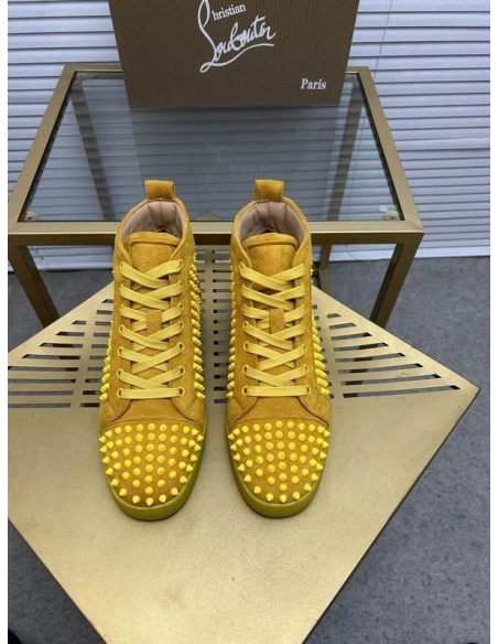 Discount Christian Louboutin Louis Orlato Suede High-top Sneakers Outlet Sale, Cheap CL Shoes Store
