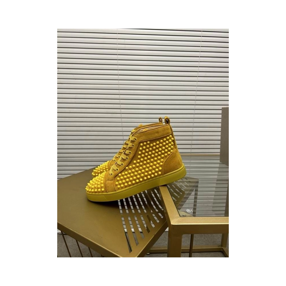 Discount Christian Louboutin Louis Orlato Suede High-top Sneakers Outlet Sale, Cheap CL Shoes Store