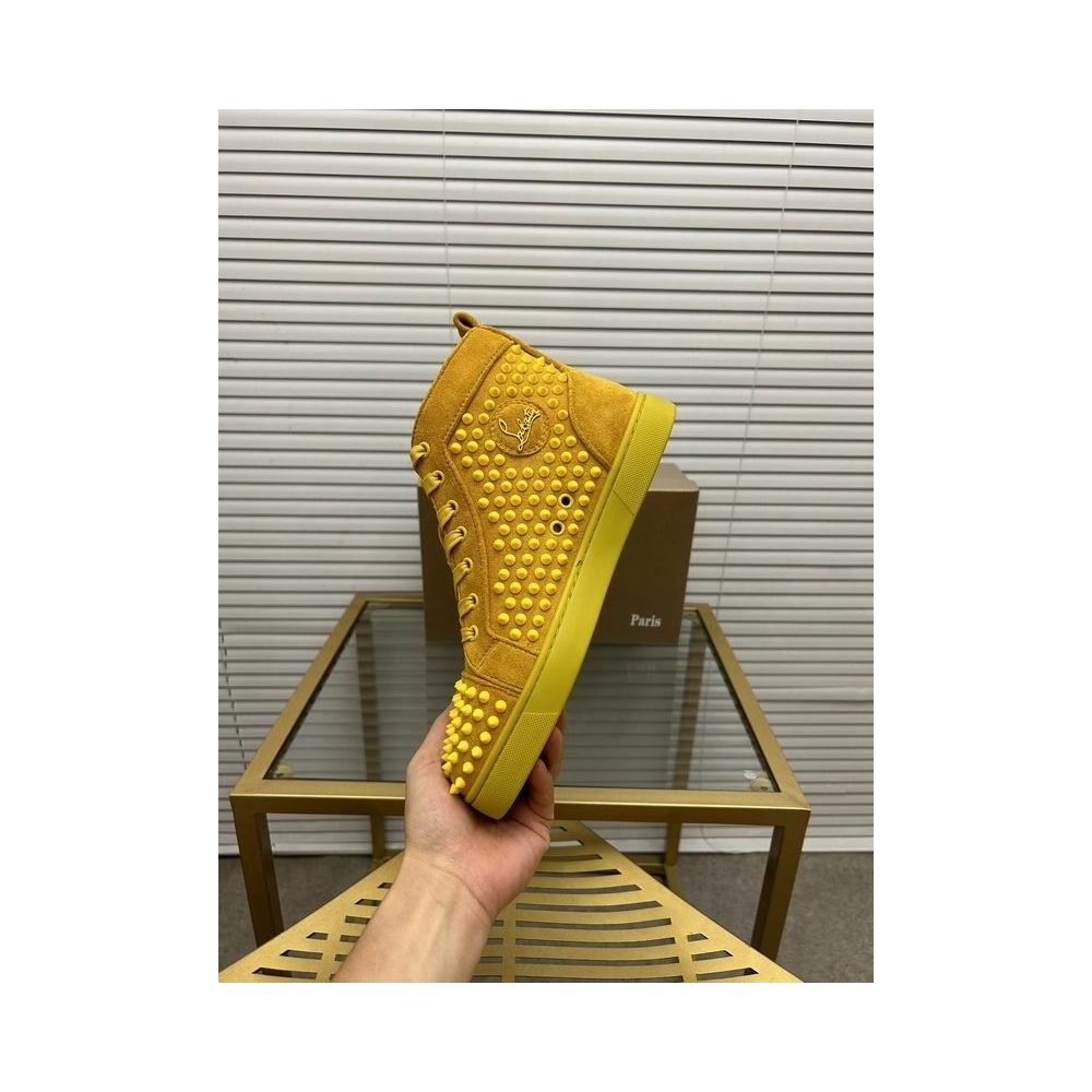Discount Christian Louboutin Louis Orlato Suede High-top Sneakers Outlet Sale, Cheap CL Shoes Store