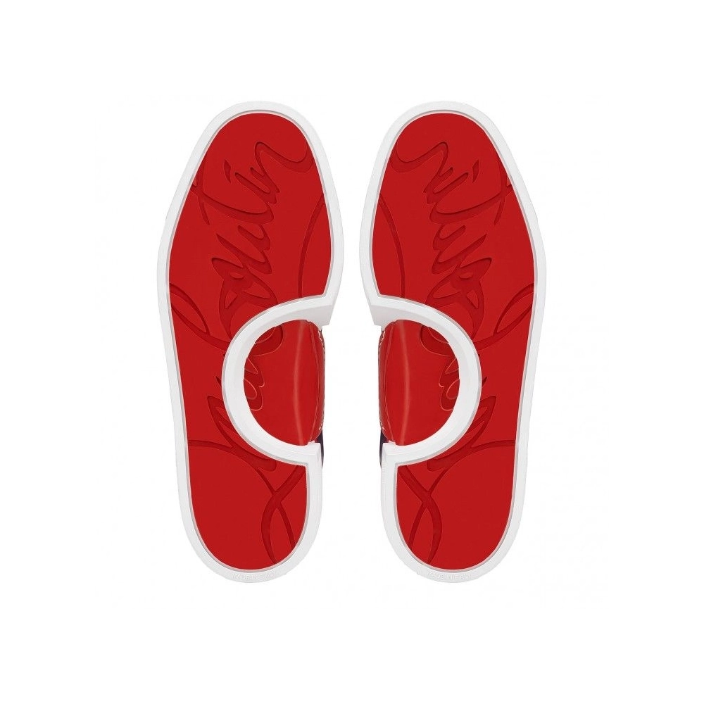 Discount Christian Louboutin Adolon High-Top Sneakers Nylon Cl Varsity Illusion And Nappa Leather Multicolor Outlet