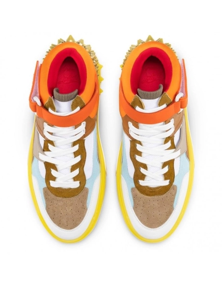 Cheap Christian Louboutin Astroloubi Mid High-Top Sneakers Multicolor on Sale, Discount CL Shoes Outlet Online