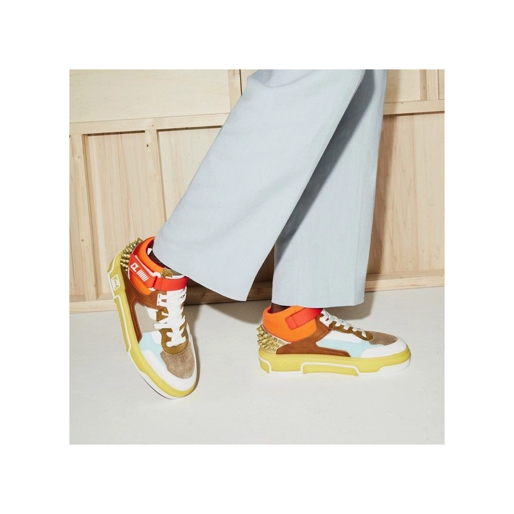 Cheap Christian Louboutin Astroloubi Mid High-Top Sneakers Multicolor on Sale, Discount CL Shoes Outlet Online