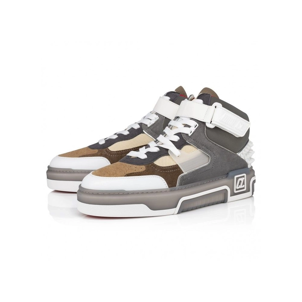 Cheap Christian Louboutin Astroloubi Mid High-Top Sneakers Calf Leather Multicolor on Sale, Discount Christian Louboutin Shoes