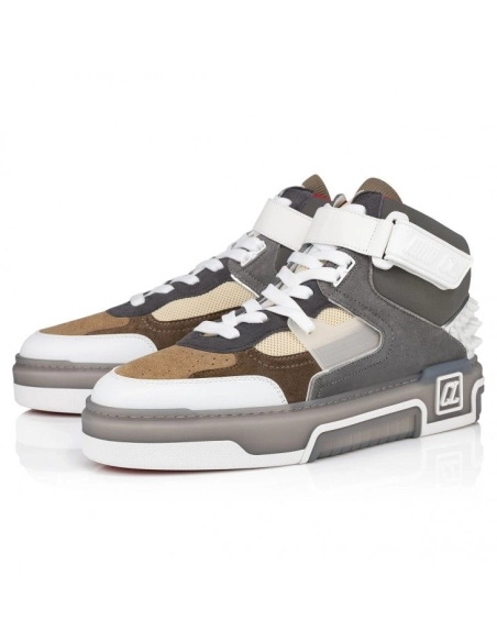 Cheap Christian Louboutin Astroloubi Mid High-Top Sneakers Calf Leather Multicolor on Sale, Discount Christian Louboutin Shoes