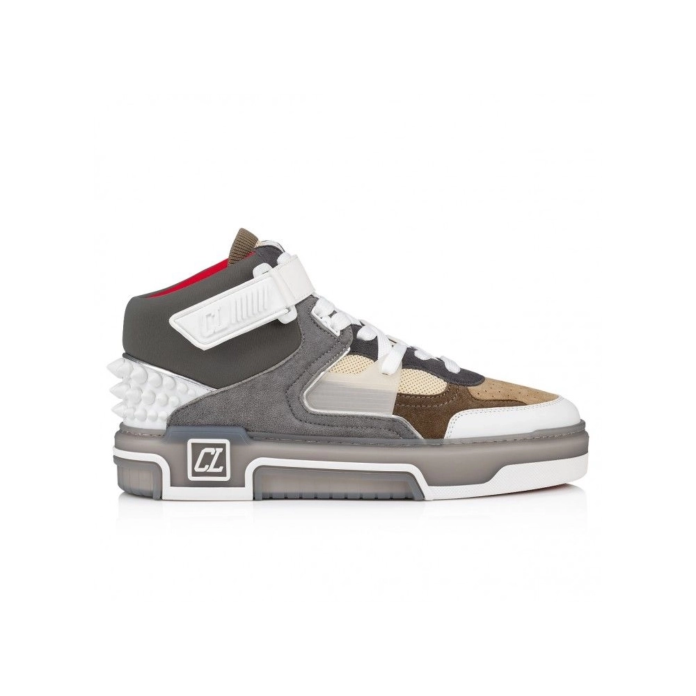 Cheap Christian Louboutin Astroloubi Mid High-Top Sneakers Calf Leather Multicolor on Sale, Discount Christian Louboutin Shoes