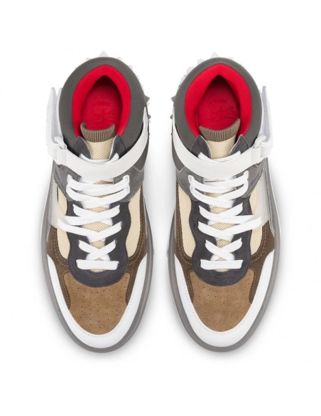 Cheap Christian Louboutin Astroloubi Mid High-Top Sneakers Calf Leather Multicolor on Sale, Discount Christian Louboutin Shoes