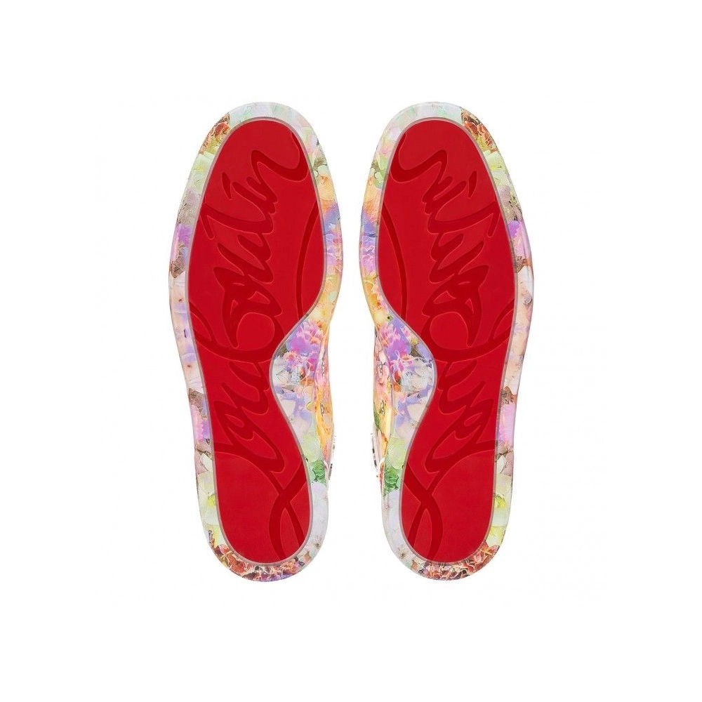 Discount Christian Louboutin Louis High-Top Sneakers Crepe Satin Blooming Print Multicolor Outlet Online