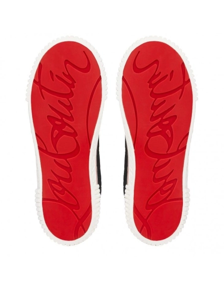 Cheap Christian Louboutin Pedro High-Top Sneakers Jacquard Monogram Cl Black on Sale, Discount CL Shoes