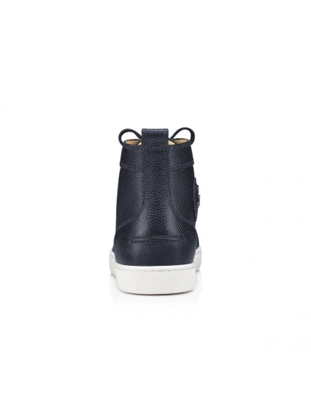 Discount Christian Louboutin Louis High-Top Sneakers Grained Calf Leather Marine, Cheap Christian Louboutin Shoes Outlet Online