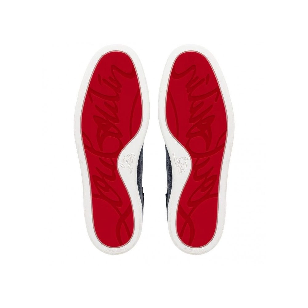 Discount Christian Louboutin Louis High-Top Sneakers Grained Calf Leather Marine, Cheap Christian Louboutin Shoes Outlet Online