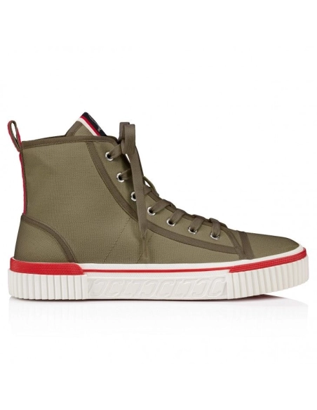 Discount Christian Louboutin Pedro High-top sneakers Fabric Sierra, Cheap Christian Louboutin Shoes for Sale