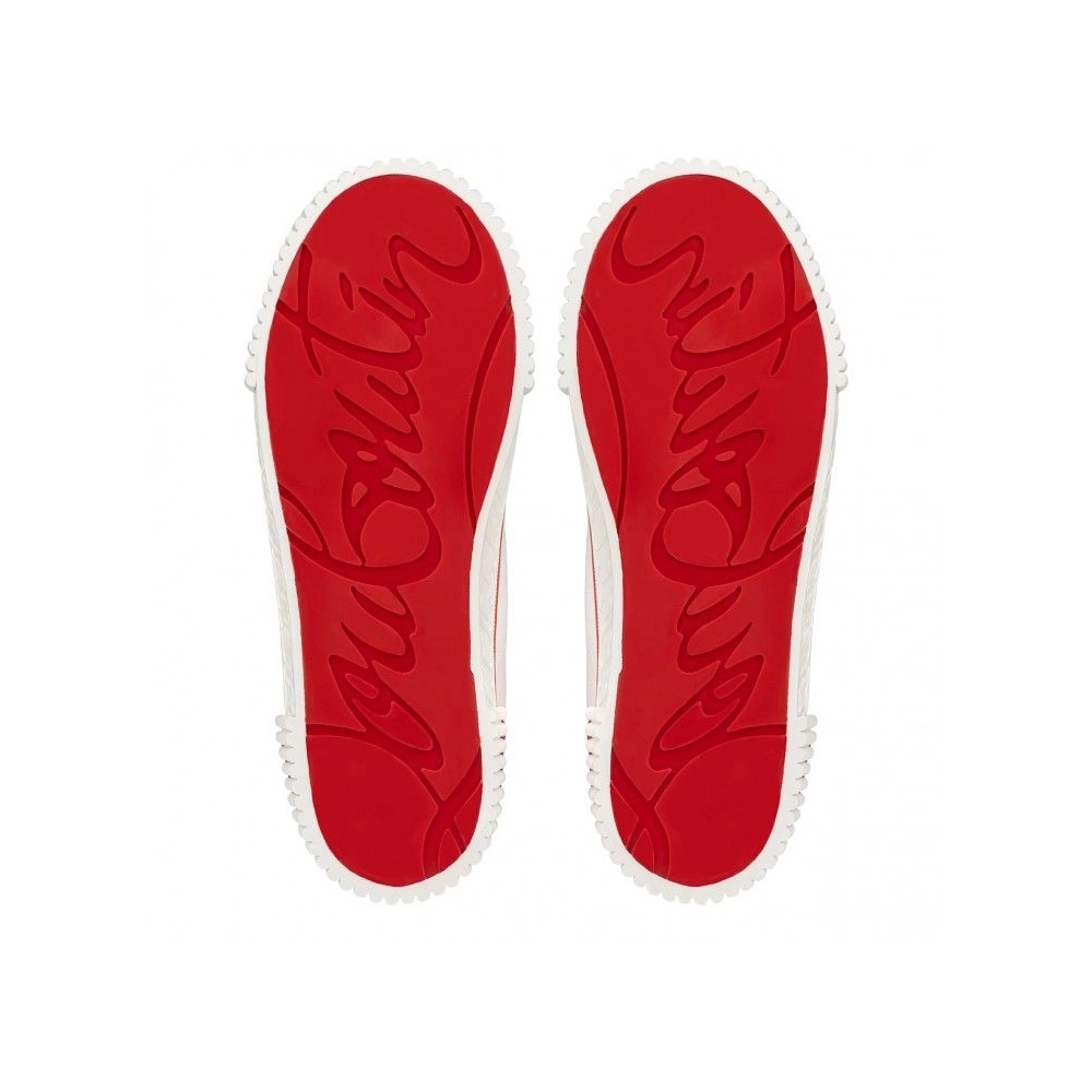 Fake Christian Louboutin Pedro High-top Sneakers Canva White, Knockoff Christian Louboutin Shoes