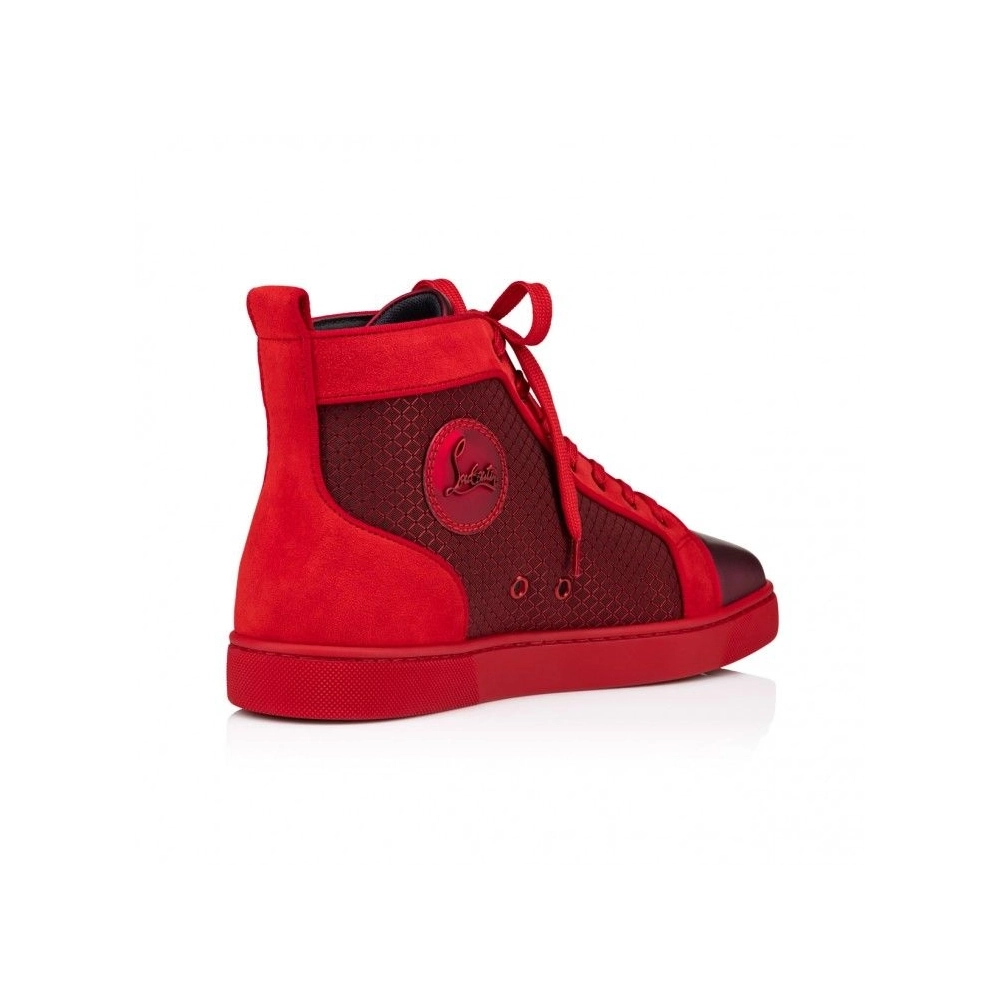 Fake Christian Louboutin Louis High-Top Sneakers Patent Calf Leather Loubi, Knockoff Christian Louboutin Shoes