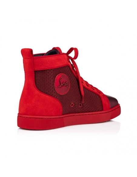 Fake Christian Louboutin Louis High-Top Sneakers Patent Calf Leather Loubi, Knockoff Christian Louboutin Shoes