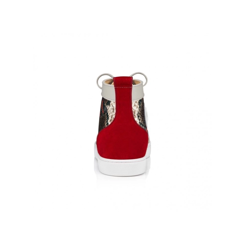 Replica Christian Louboutin Louis High-Top Sneakers Calf Leather Embossed Multicolor, Fake Christian Louboutin Shoes