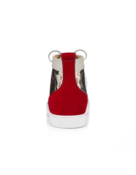 Replica Christian Louboutin Louis High-Top Sneakers Calf Leather Embossed Multicolor, Fake Christian Louboutin Shoes