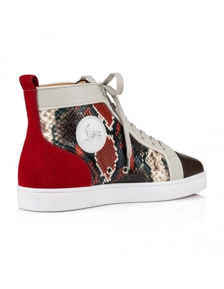 Replica Christian Louboutin Louis High-Top Sneakers Calf Leather Embossed Multicolor, Fake Christian Louboutin Shoes