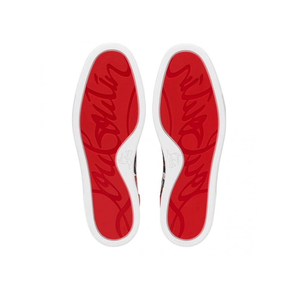 Replica Christian Louboutin Louis High-Top Sneakers Calf Leather Embossed Multicolor, Fake Christian Louboutin Shoes