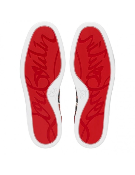 Replica Christian Louboutin Louis High-Top Sneakers Calf Leather Embossed Multicolor, Fake Christian Louboutin Shoes