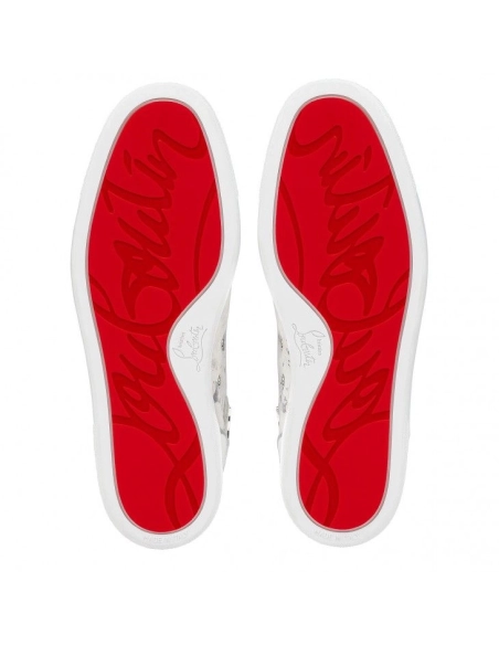 Fake Christian Louboutin Louis High-Top Sneakers Calf Leather White, Replica Christian Louboutin Shoes
