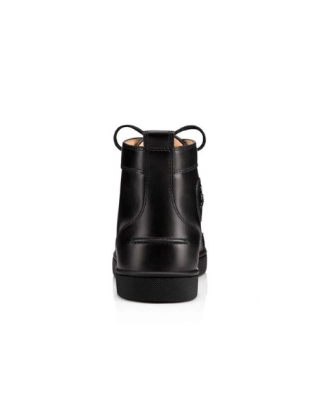 Christian Louboutin High-top Louis Spikes Black Calf Sneaker