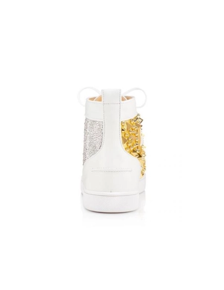 cheap Christian Louboutin High-top No Limit Flat Latte gold Calf Sneaker sale