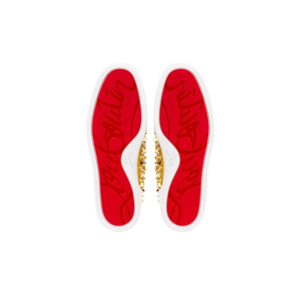 cheap Christian Louboutin High-top No Limit Flat Latte gold Calf Sneaker sale