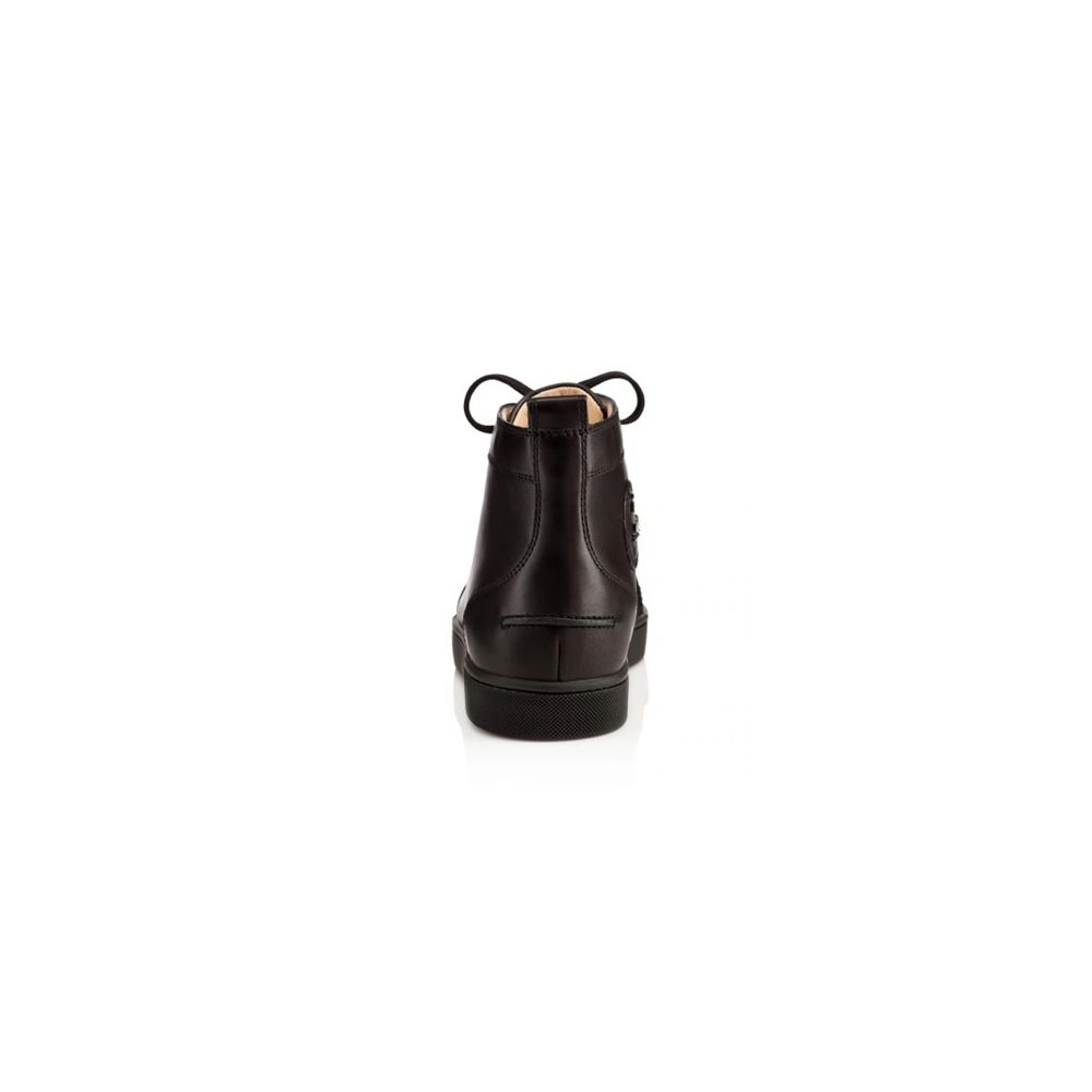 cheap Christian Louboutin High-top Louis Spikes Black black Calf Sneaker sale