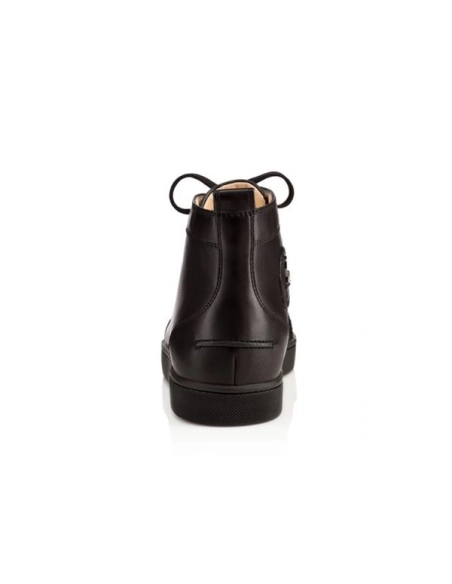 cheap Christian Louboutin High-top Louis Spikes Black black Calf Sneaker sale