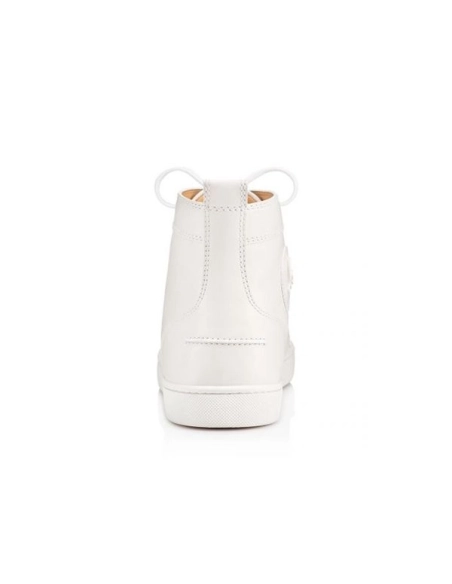 cheap Christian Louboutin High-top Lou Spikes White white Leather Sneaker sale
