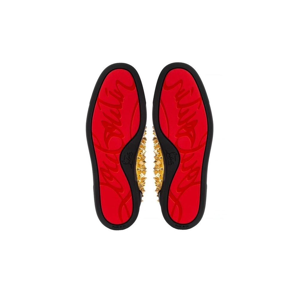 cheap Christian Louboutin High-top No Limit Flat Black gold Calf sale