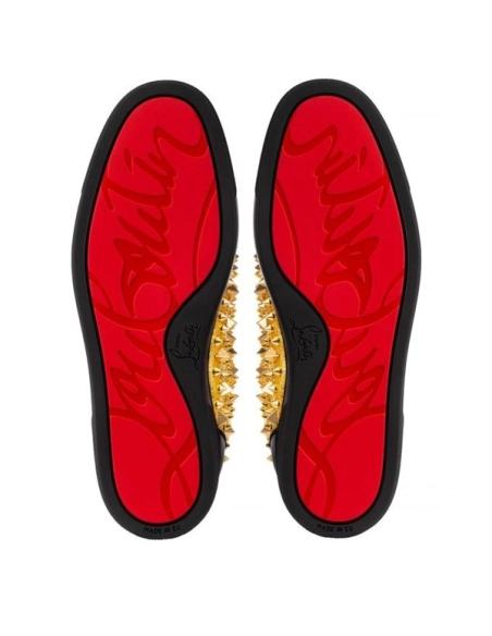 cheap Christian Louboutin High-top No Limit Flat Black gold Calf sale