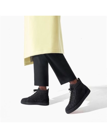 cheap Christian Louboutin High-top Fun Louis Black Sneaker sale