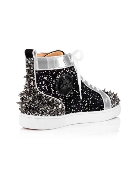 cheap Christian Louboutin High-top Lou Pik Pik 2 Black mix Black Suede sale