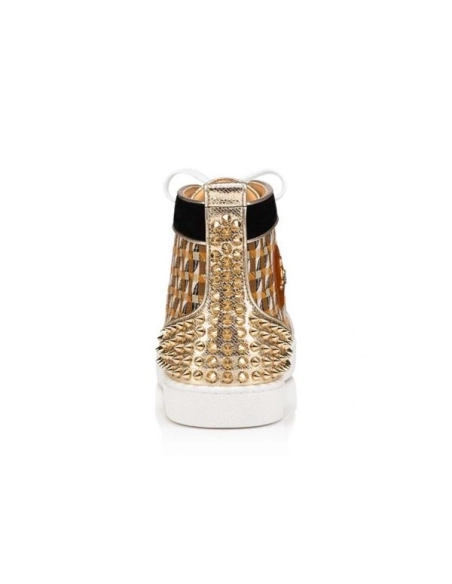cheap Christian Louboutin High-top Lou Spikes 2 Version Multi Calf sale