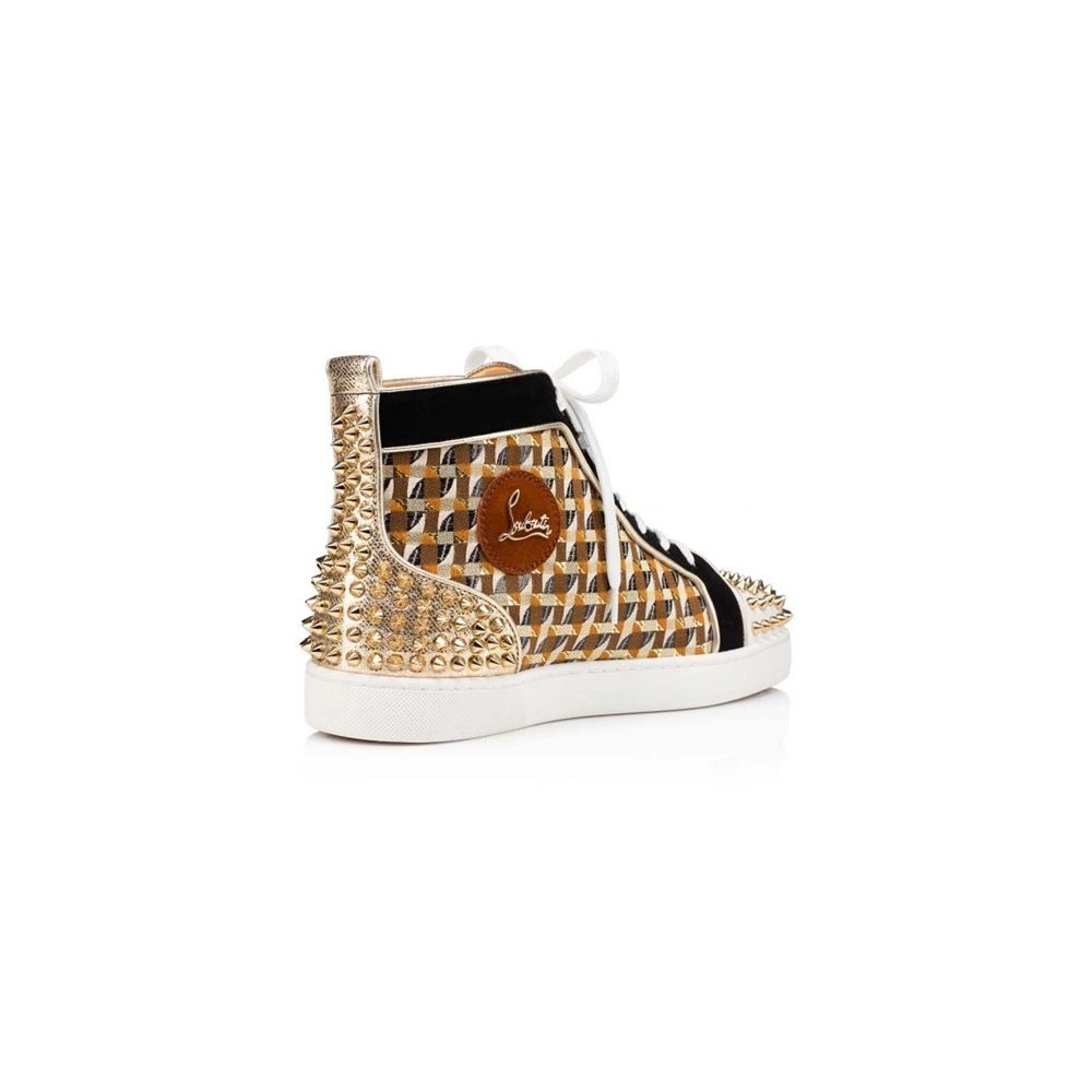 cheap Christian Louboutin High-top Lou Spikes 2 Version Multi Calf sale