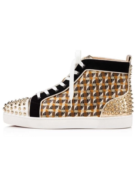 cheap Christian Louboutin High-top Lou Spikes 2 Version Multi Calf sale