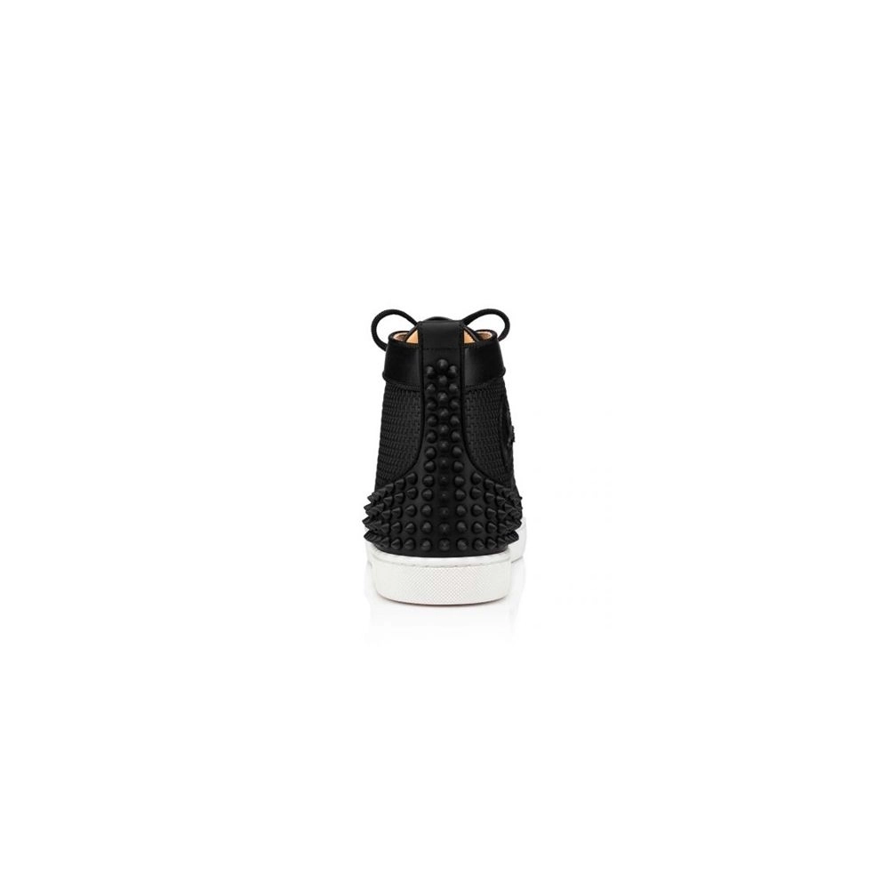 cheap Christian Louboutin High-top Lou Spikes 2 Black black Mat Gomme sale