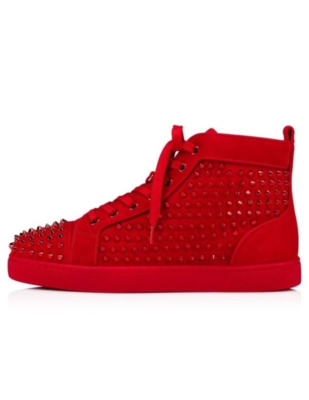 cheap Christian Louboutin High-top Louis Orlato Loubi loubi Metal Veau Velours sale