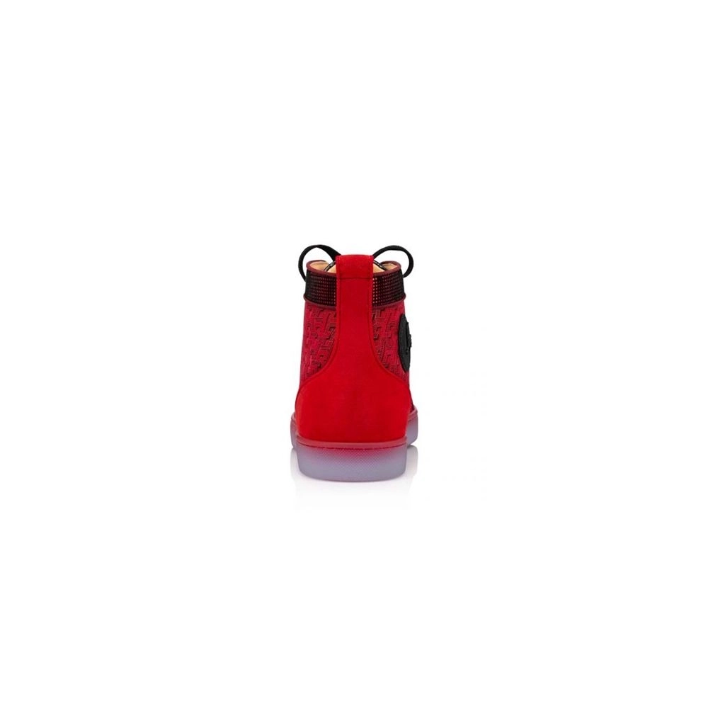 cheap Christian Louboutin High-top Lou Spikes Orlato Black loubi Polyester sale