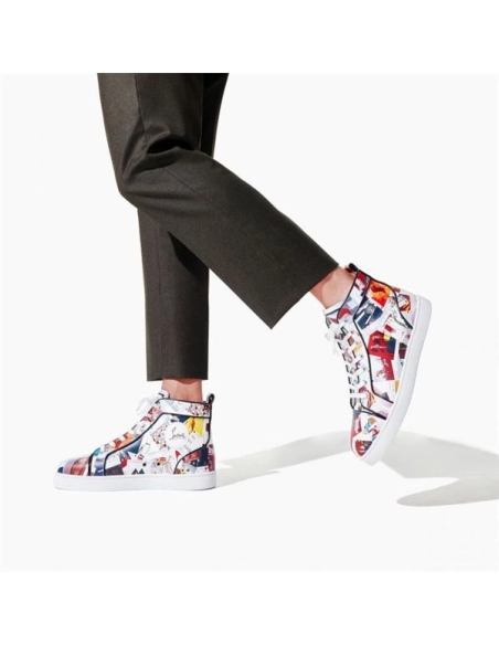 cheap Christian Louboutin High-top Louis Orlato Multi black Claf Sneaker sale
